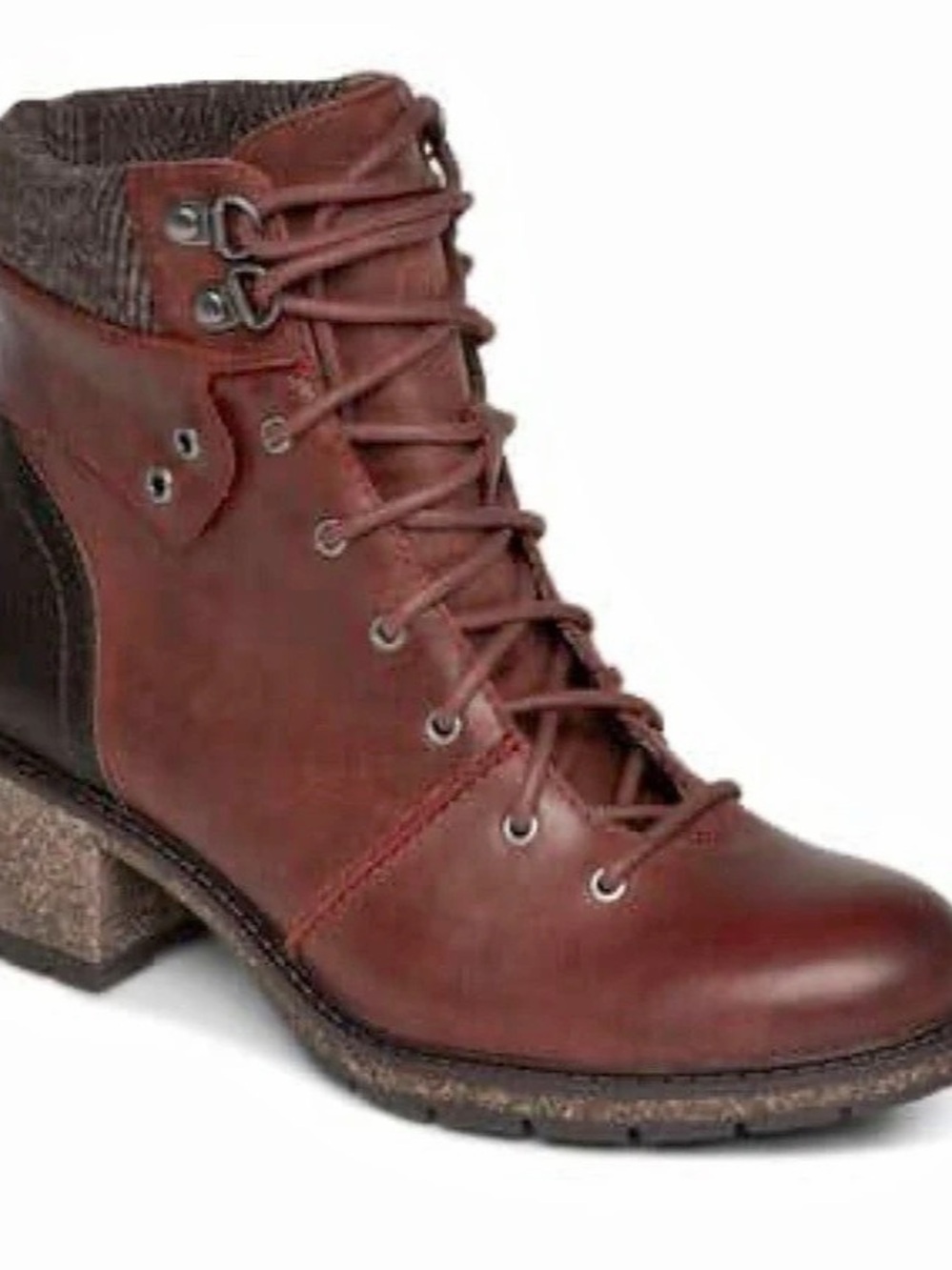 Aetrex Aubrey Women’s Size 7 Red Brown Leather Waterproof Lace-Up Ankle Boots